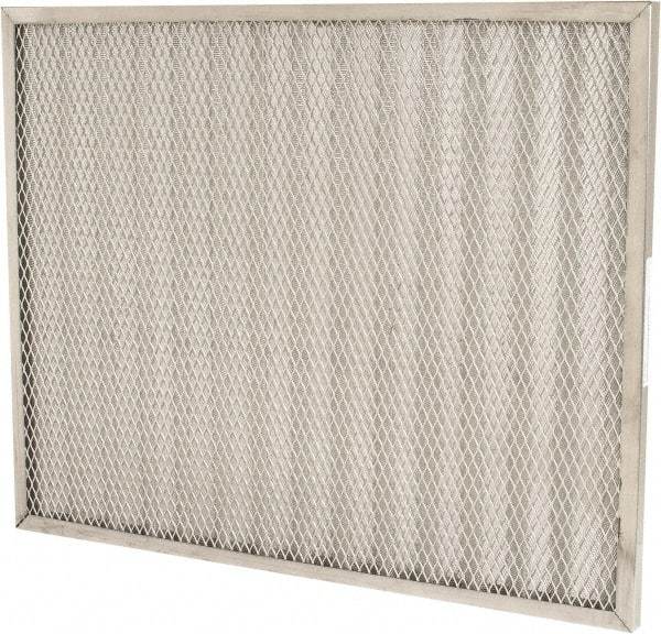 Made in USA - 20" Noml Height x 25" Noml Width x 1" Noml Depth, 71% Capture Efficiency, Permanent Air Filter - MERV 7, Aluminum Cloth & Mesh, Integrated Aluminum Frame, 300 Max FPM, 800 CFM, For Any Unit - Eagle Tool & Supply