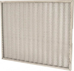 Made in USA - 20" Noml Height x 25" Noml Width x 1" Noml Depth, 71% Capture Efficiency, Permanent Air Filter - MERV 7, Aluminum Cloth & Mesh, Integrated Aluminum Frame, 300 Max FPM, 800 CFM, For Any Unit - Eagle Tool & Supply