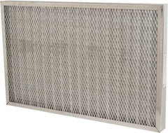 Made in USA - 16" Noml Height x 25" Noml Width x 2" Noml Depth, 76% Capture Efficiency, Permanent Air Filter - MERV 7, Aluminum Cloth & Mesh, Integrated Aluminum Frame, 300 Max FPM, 640 CFM, For Any Unit - Eagle Tool & Supply