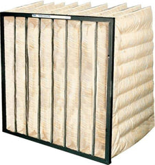 PrecisionAire - 24" Noml Height x 12" Noml Width x 36" Noml Depth, Synthetic Bag Air Filter - MERV 14, 80 to 85% Capture Efficiency, Steel Frame, 1,000 CFM, 180°F Max, Use with Universal Holding Frames - Eagle Tool & Supply