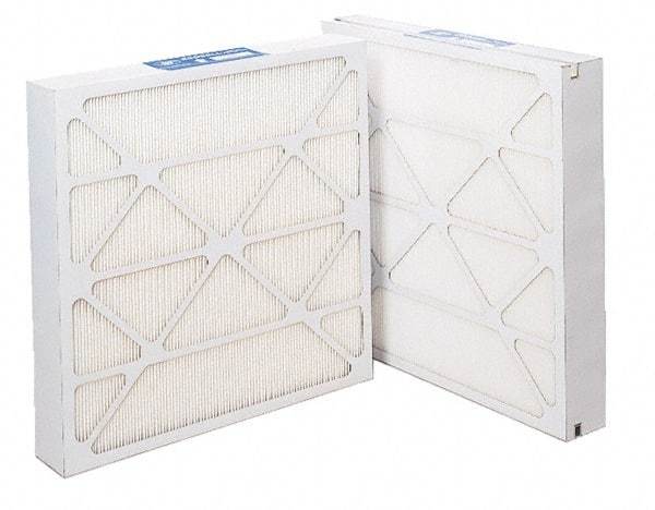 Made in USA - 24" Noml Height x 24" Noml Width x 4" Noml Depth, 60 to 65% Capture Efficiency, Wireless Pleated Air Filter - MERV 11, Microfiberglass Paper, Integrated Beverage Board Frame, 500 Max FPM, 2,000 CFM, For Any Unit - Eagle Tool & Supply