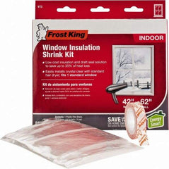 Frost King - 62" Long x 42" Wide, Indoor Shrink Film and Tape Window Kit Weatherstripping - Clear Plastic - Eagle Tool & Supply