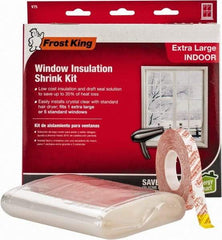 Frost King - 210" Long x 62" Wide, Indoor Shrink Film and Tape Weather Kit Weatherstripping - Clear Plastic - Eagle Tool & Supply