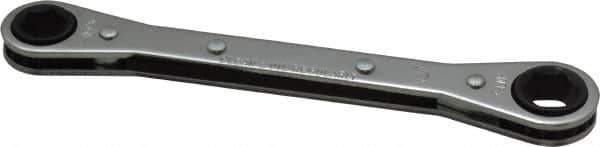 Lang - 3/8" x 7/16" 6 Point Ratcheting Box Wrench - Double End, 5-1/2" OAL, Steel - Eagle Tool & Supply