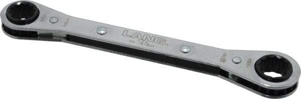 Lang - 1/2" x 9/16" 12 Point Ratcheting Box Wrench - Double End, 6-7/8" OAL, Steel - Eagle Tool & Supply