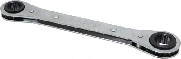 Lang - 9/16" x 5/8" 12 Point Ratcheting Box Wrench - Double End, 8-1/8" OAL, Steel - Eagle Tool & Supply