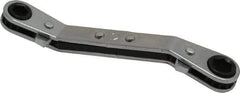 Lang - 1/4" x 5/16" 6 Point Reversible Ratcheting Offset Box Wrench - Double End, 4-1/4" OAL, Steel, 25° Offset - Eagle Tool & Supply