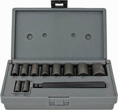 Lang - 11 Piece, 1/4 to 1", Hollow Punch Set - Eagle Tool & Supply