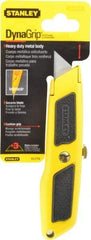 Stanley - Retractable Utility Knife - Plastic with Rubber Grip Handle, 3 Blades Included - Eagle Tool & Supply