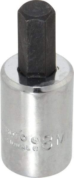 Proto - 3/8" Drive, 8mm Hex Bit Socket - 1-49/64" OAL, 3/4" Bit Length - Eagle Tool & Supply