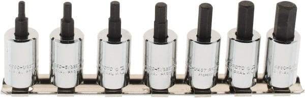 Proto - 7 Piece 3/8" Drive Inch Hex Bit Socket Set - 1/8 to 3/8" Hex - Eagle Tool & Supply