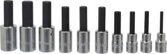 Proto - 10 Piece 1/2" Drive Metric Hex Bit Socket Set - 6 to 19mm Hex - Eagle Tool & Supply