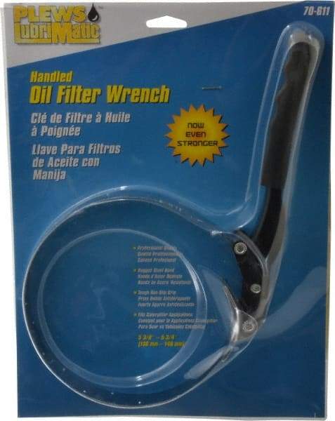 Plews - 5-3/8 to 5-3/4" Diam, Standard Handle Tractor Oil Filter Wrench - Steel, For Use with Filters from 5-3/8 to 5-3/4" - Eagle Tool & Supply