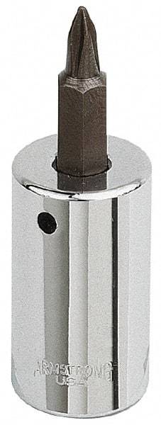 Armstrong - 1/4" Drive, T27 Torx Bit Socket - 1-9/16" OAL - Eagle Tool & Supply