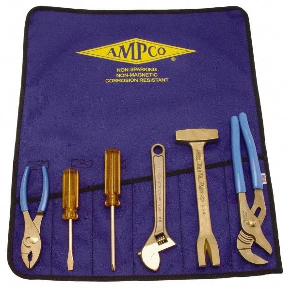 Ampco - 6 Piece Nonsparking Tool Set - Comes in Tool Roll - Eagle Tool & Supply