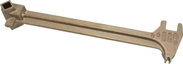 Ampco - 15" Long Aluminum Bronze Drum Plug Wrench - For Use with 22 Different Bungs, Nonsparking - Eagle Tool & Supply