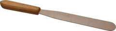 Ampco - 1-1/2" Wide Nickel Copper Spatula - Stiff, Wood Handle, 14" OAL - Eagle Tool & Supply