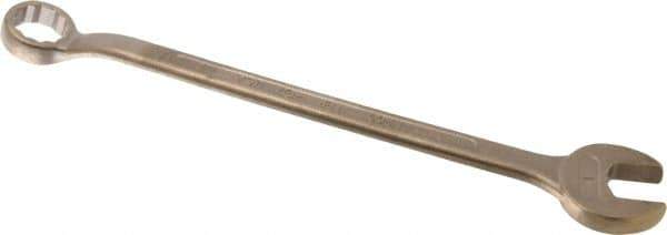 Ampco - 1" 12 Point Offset Combination Wrench - 15° Offset Angle, 13-1/4" OAL, Aluminum Bronze, Plain Finish - Eagle Tool & Supply