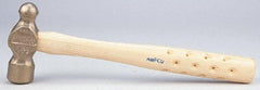 Ampco - 2 Lb Head Bronze Nonsparking Ball Pein Hammer - Hickory Handle - Eagle Tool & Supply