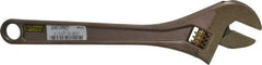 Ampco - 1-1/2" Jaw Capacity, 12" Nonsparking Adjustable Wrench - Aluminum Bronze, Plain Finish - Eagle Tool & Supply