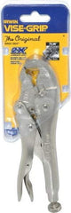 Irwin - 7" OAL Locking Jaw Locking Pliers - 7/16 to 3/4" Jaw Opening, Standard Handle - Eagle Tool & Supply