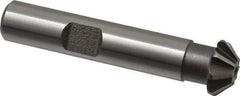 Keo - 1/2" Diam x 1/8" Width of Cut, 45° Included Angle, Shank Connection, High Speed Steel Single Angle Cutter - 3/8" Shank Diam, 2-1/8" Overall Length, Right Hand Cut, Uncoated - Eagle Tool & Supply