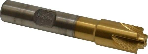 Keo - 1/32" Radius, 7/16" Mill Diam, 4 Flute High Speed Steel Corner Rounding End Mill - Single End, TiN Finish, 1/4" Tip Diam, 2-1/2" OAL, 3/8" Shank Diam - Eagle Tool & Supply