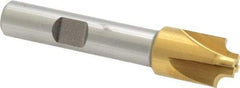 Keo - 3/32" Radius, 1/2" Mill Diam, 4 Flute High Speed Steel Corner Rounding End Mill - Single End, TiN Finish, 1/4" Tip Diam, 2-1/2" OAL, 3/8" Shank Diam - Eagle Tool & Supply