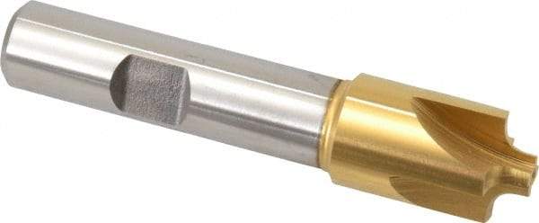 Keo - 1/8" Radius, 5/8" Mill Diam, 4 Flute High Speed Steel Corner Rounding End Mill - Single End, TiN Finish, 1/4" Tip Diam, 3" OAL, 1/2" Shank Diam - Eagle Tool & Supply