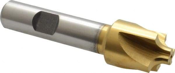 Keo - 5/32" Radius, 3/4" Mill Diam, 4 Flute High Speed Steel Corner Rounding End Mill - Single End, TiN Finish, 5/16" Tip Diam, 3" OAL, 1/2" Shank Diam - Eagle Tool & Supply
