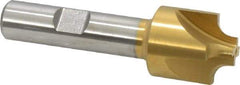 Keo - 3/16" Radius, 7/8" Mill Diam, 4 Flute High Speed Steel Corner Rounding End Mill - Single End, TiN Finish, 3/8" Tip Diam, 2-15/16" OAL, 1/2" Shank Diam - Eagle Tool & Supply