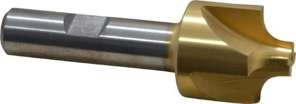 Keo - 1/4" Radius, 1" Mill Diam, 4 Flute High Speed Steel Corner Rounding End Mill - Single End, TiN Finish, 3/8" Tip Diam, 3" OAL, 1/2" Shank Diam - Eagle Tool & Supply