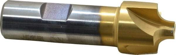 Keo - 1/4" Radius, 1" Mill Diam, 4 Flute High Speed Steel Corner Rounding End Mill - Single End, TiN Finish, 3/8" Tip Diam, 3-1/4" OAL, 3/4" Shank Diam - Eagle Tool & Supply