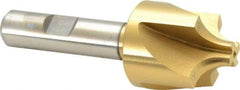 Keo - 5/16" Radius, 1-1/8" Mill Diam, 4 Flute High Speed Steel Corner Rounding End Mill - Single End, TiN Finish, 3/8" Tip Diam, 3-1/4" OAL, 1/2" Shank Diam - Eagle Tool & Supply