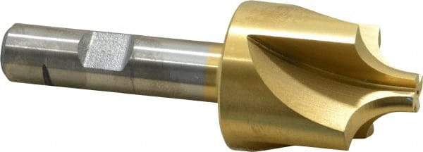 Keo - 3/8" Radius, 1-1/4" Mill Diam, 4 Flute High Speed Steel Corner Rounding End Mill - Single End, TiN Finish, 3/8" Tip Diam, 3-1/2" OAL, 1/2" Shank Diam - Eagle Tool & Supply