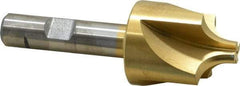 Keo - 3/8" Radius, 1-1/4" Mill Diam, 4 Flute High Speed Steel Corner Rounding End Mill - Single End, TiN Finish, 3/8" Tip Diam, 3-1/2" OAL, 1/2" Shank Diam - Eagle Tool & Supply