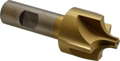 Keo - 7/16" Radius, 1-3/8" Mill Diam, 4 Flute High Speed Steel Corner Rounding End Mill - Single End, TiN Finish, 3/8" Tip Diam, 3-3/4" OAL, 3/4" Shank Diam - Eagle Tool & Supply