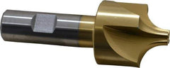 Keo - 1/2" Radius, 1-1/2" Mill Diam, 4 Flute High Speed Steel Corner Rounding End Mill - Single End, TiN Finish, 3/8" Tip Diam, 3-7/8" OAL, 3/4" Shank Diam - Eagle Tool & Supply