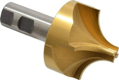 Keo - 1" Radius, 2-3/4" Mill Diam, 4 Flute High Speed Steel Corner Rounding End Mill - Single End, TiN Finish, 5/8" Tip Diam, 4-3/4" OAL, 1" Shank Diam - Eagle Tool & Supply