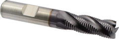 Niagara Cutter - 1/2" Diam, Fine Pitch, 1-1/4" LOC, 4 Flute Cobalt Roughing Square End Mill - TiAlN Finish, 3-1/4" OAL, 1/2" Shank Diam, Single End, Centercutting, 30° Helix - Eagle Tool & Supply