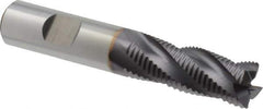 Niagara Cutter - 5/8" Diam, Fine Pitch, 1-5/8" LOC, 4 Flute Cobalt Roughing Square End Mill - TiAlN Finish, 3-3/4" OAL, 5/8" Shank Diam, Single End, Centercutting, 30° Helix - Eagle Tool & Supply