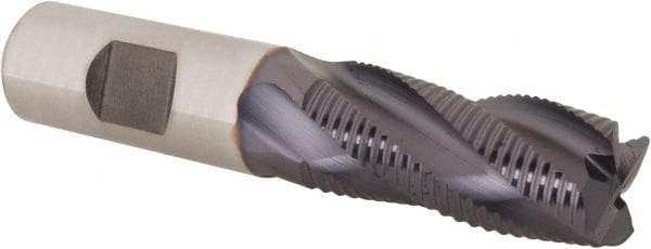 Niagara Cutter - 3/4" Diam, Fine Pitch, 1-5/8" LOC, 4 Flute Cobalt Roughing Square End Mill - TiAlN Finish, 3-7/8" OAL, 3/4" Shank Diam, Single End, Centercutting, 30° Helix - Eagle Tool & Supply