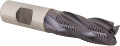 Niagara Cutter - 3/4" Diam, Fine Pitch, 1-5/8" LOC, 4 Flute Cobalt Roughing Square End Mill - TiAlN Finish, 3-7/8" OAL, 3/4" Shank Diam, Single End, Centercutting, 30° Helix - Eagle Tool & Supply