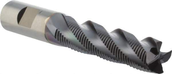 Niagara Cutter - 3/4" Diam, Fine Pitch, 3" LOC, 4 Flute Cobalt Roughing Square End Mill - TiAlN Finish, 5-1/4" OAL, 3/4" Shank Diam, Single End, Centercutting, 30° Helix - Eagle Tool & Supply