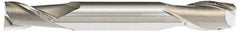 Hertel - 9/16", 1-1/8" LOC, 5/8" Shank Diam, 4-1/2" OAL, 2 Flute, Cobalt Square End Mill - Double End, Uncoated, Spiral Flute, 30° Helix, Centercutting, Right Hand Cut, Right Hand Flute - Eagle Tool & Supply