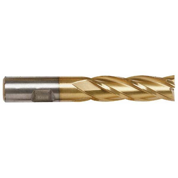 Niagara Cutter - 1-1/4", 1-5/8" LOC, 1-1/4" Shank Diam, 4-1/8" OAL, 2 Flute, Cobalt Square End Mill - Eagle Tool & Supply