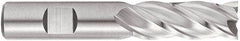 Niagara Cutter - 3/4", 3" LOC, 3/4" Shank Diam, 5-1/4" OAL, 4 Flute, Cobalt Square End Mill - Single End, Uncoated, Spiral Flute, 35° Helix, Centercutting, Right Hand Cut, Right Hand Flute - Eagle Tool & Supply