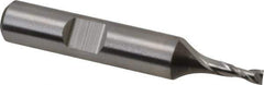Niagara Cutter - 1/8", 3/8" LOC, 3/8" Shank Diam, 2-5/16" OAL, 2 Flute, Cobalt Square End Mill - Single End, Uncoated, Spiral Flute, 30° Helix, Centercutting, Right Hand Cut, Right Hand Flute, Series SP205 - Eagle Tool & Supply