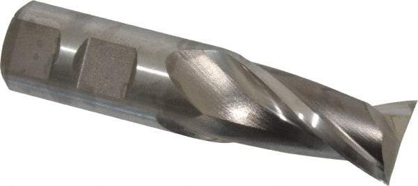 Niagara Cutter - 7/8", 1-1/2" LOC, 7/8" Shank Diam, 3-3/4" OAL, 2 Flute, Cobalt Square End Mill - Single End, Uncoated, Spiral Flute, 30° Helix, Centercutting, Right Hand Cut, Right Hand Flute, Series SP205 - Eagle Tool & Supply
