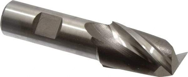 Niagara Cutter - 1", 1-1/2" LOC, 3/4" Shank Diam, 3-3/4" OAL, 2 Flute, Cobalt Square End Mill - Single End, Uncoated, Spiral Flute, 30° Helix, Centercutting, Right Hand Cut, Right Hand Flute, Series SP205 - Eagle Tool & Supply